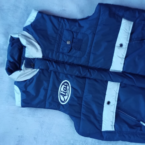 VINTAGE 90s Aiai Racing Patch Cargo Pockets Puffer Vest unisex - Picture 2 of 8